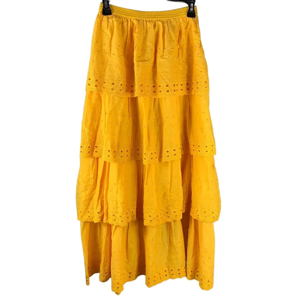 House Of Harlow 1960 Eyelet Tiered Maxi Skirt Sz XS - Picture 4 of 4